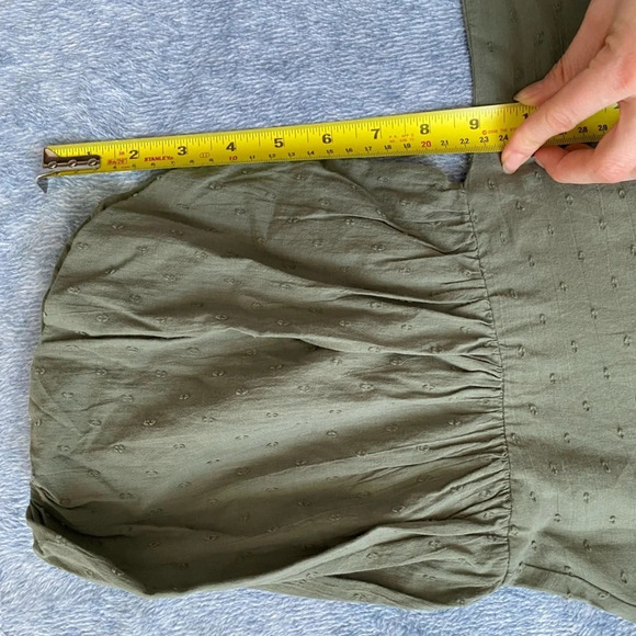 LOFT Anne Taylor 100% Cotton Oversized Sage Green Balloon Sleeve Blouse Size S - Picture 13 of 16